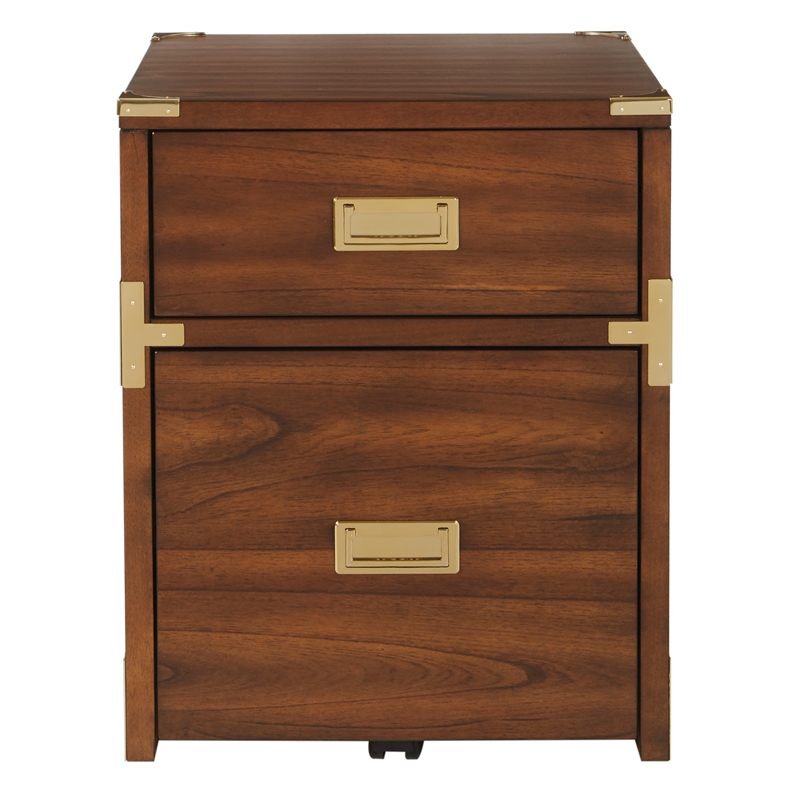 Scranton & Co 2-Drawer File Cabinet in Toasted Wheat - Campaign Style