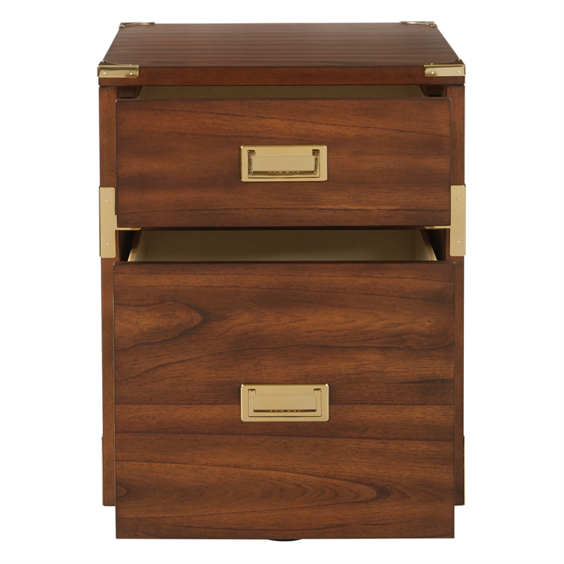 Scranton & Co 2-Drawer File Cabinet in Toasted Wheat - Campaign Style
