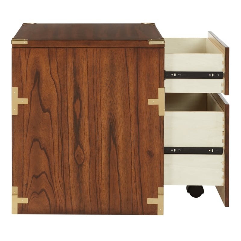 Scranton & Co 2-Drawer File Cabinet in Toasted Wheat - Campaign Style