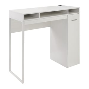Scranton & Co Contemporary 47&quot Standing Desk with Storage Cart in White