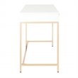Scranton & Co Desk in White Gloss with Rose Gold Chrome Base