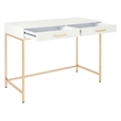Scranton & Co Desk in White Gloss with Rose Gold Chrome Base