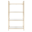 Scranton & Co Bookcase in White Gloss with Rose Gold Chrome Base