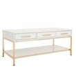 Scranton & Co Cocktail Table in White Gloss with Gold Chrome Base