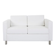 Scranton & Co Contemporary Loveseat with Charging Station in Snow White