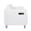 Scranton & Co Contemporary Loveseat with Charging Station in Snow White