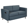 Scranton & Co Contemporary Loveseat with Charging Station in Blue