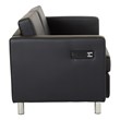 Scranton & Co Contemporary Loveseat with Charging Station in Black