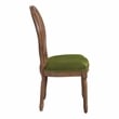 Scranton & Co Contemporary Cane Oval Back Chair in Moss Green Fabric