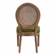 Scranton & Co Contemporary Cane Oval Back Chair in Moss Green Fabric
