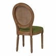 Scranton & Co Contemporary Cane Oval Back Chair in Moss Green Fabric