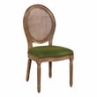 Scranton & Co Contemporary Cane Oval Back Chair in Moss Green Fabric