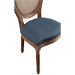 Scranton & Co Contemporary Cane Oval Back Chair in Azure Blue Fabric