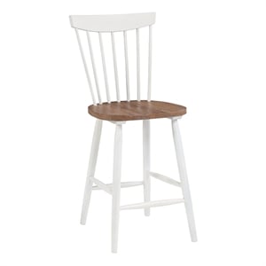 Scranton & Co Contemporary 26&quot Windsor Counter Stool in Toffee and Cream