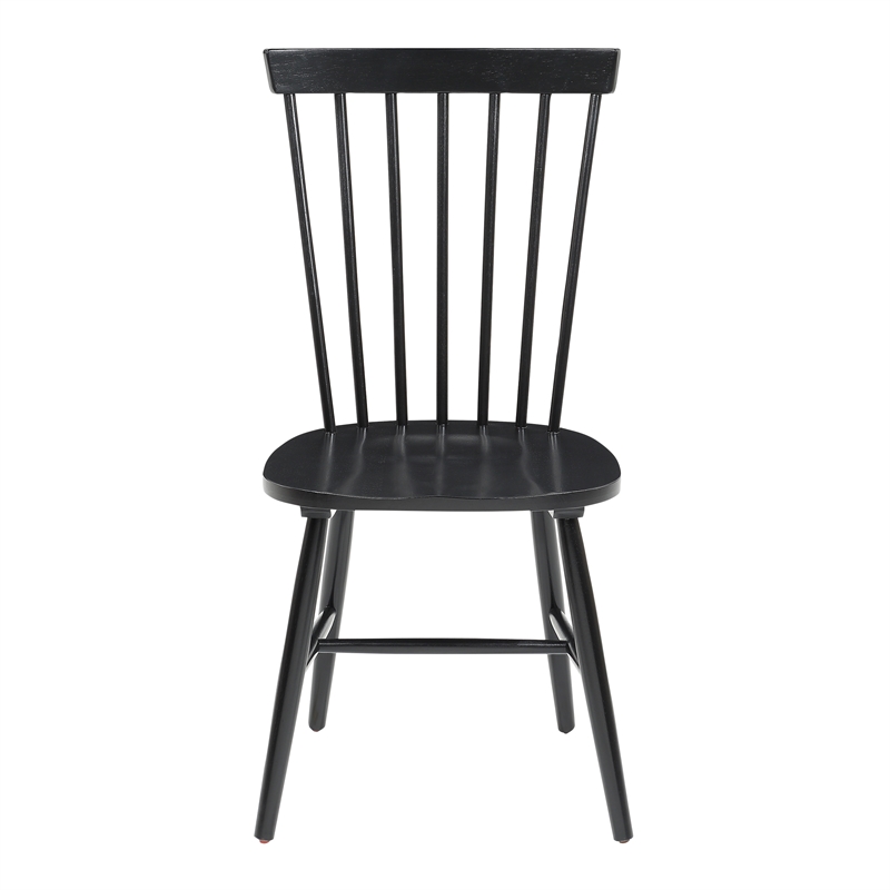 Scranton & Co Windsor Solid Wood Dining Chair in Black 2 Pack