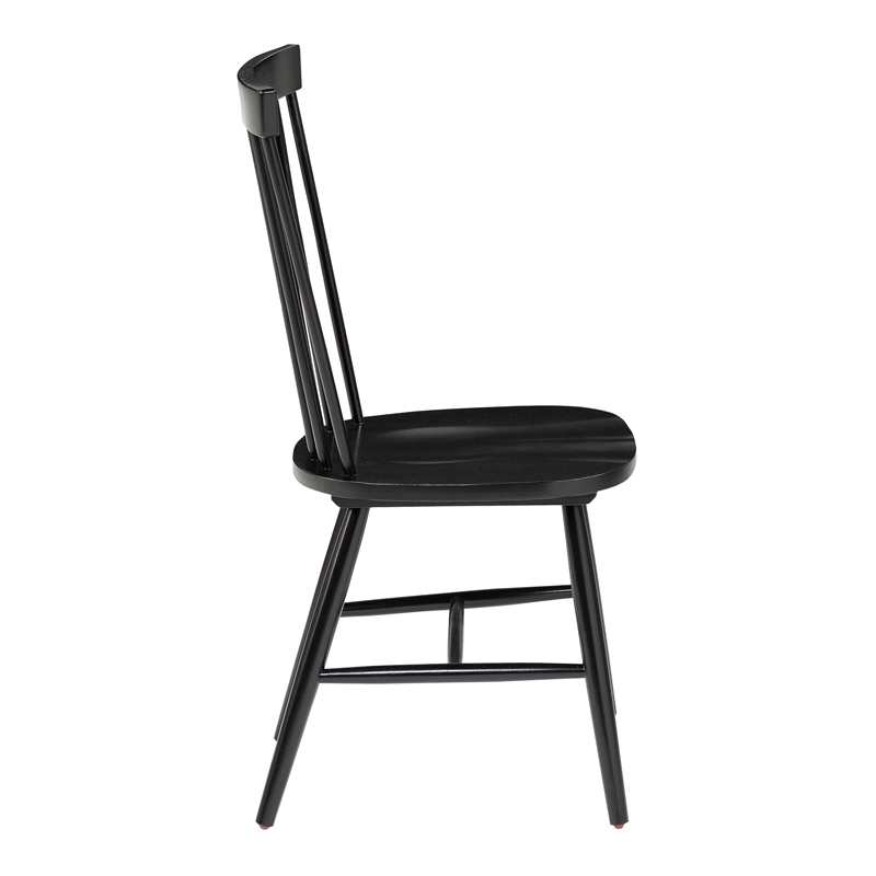 Scranton & Co Windsor Solid Wood Dining Chair in Black 2 Pack