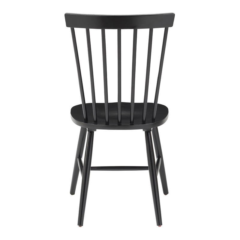 Scranton & Co Windsor Solid Wood Dining Chair in Black 2 Pack
