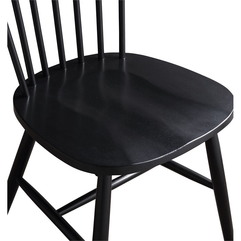 Scranton & Co Windsor Solid Wood Dining Chair in Black 2 Pack