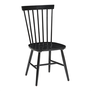Scranton & Co Windsor Solid Wood Dining Chair in Black 2 Pack