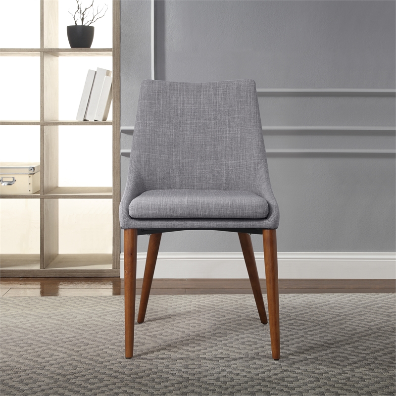 Scranton & Co Mid-Century Dining Accent Chair in Dove Gray 2 Pack