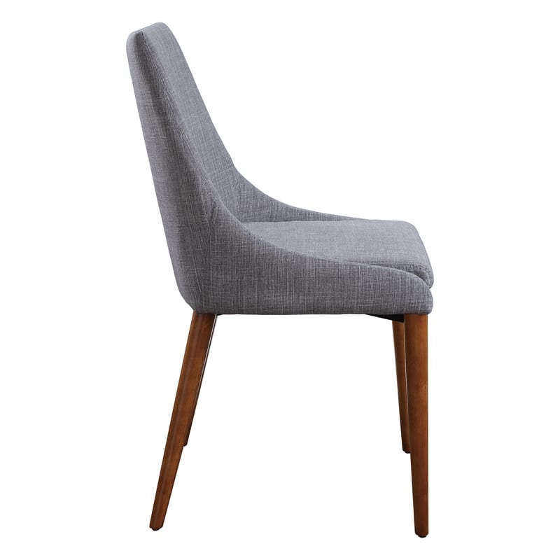 Scranton & Co Mid-Century Dining Accent Chair in Dove Gray 2 Pack