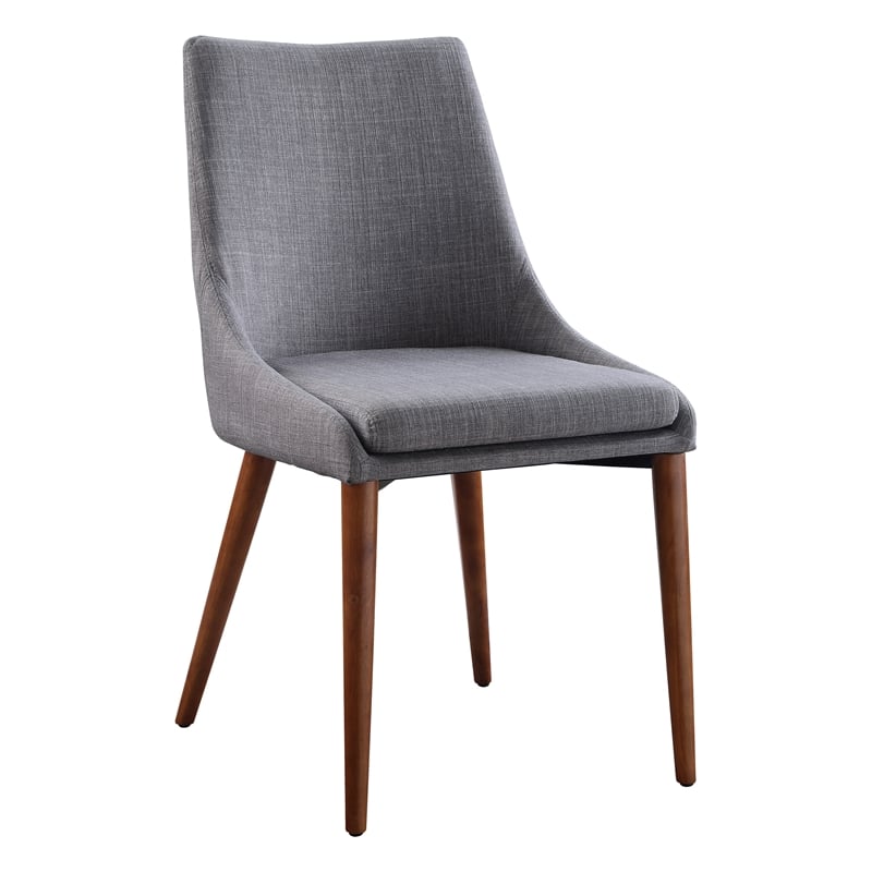 Scranton & Co Mid-Century Dining Accent Chair in Dove Gray 2 Pack