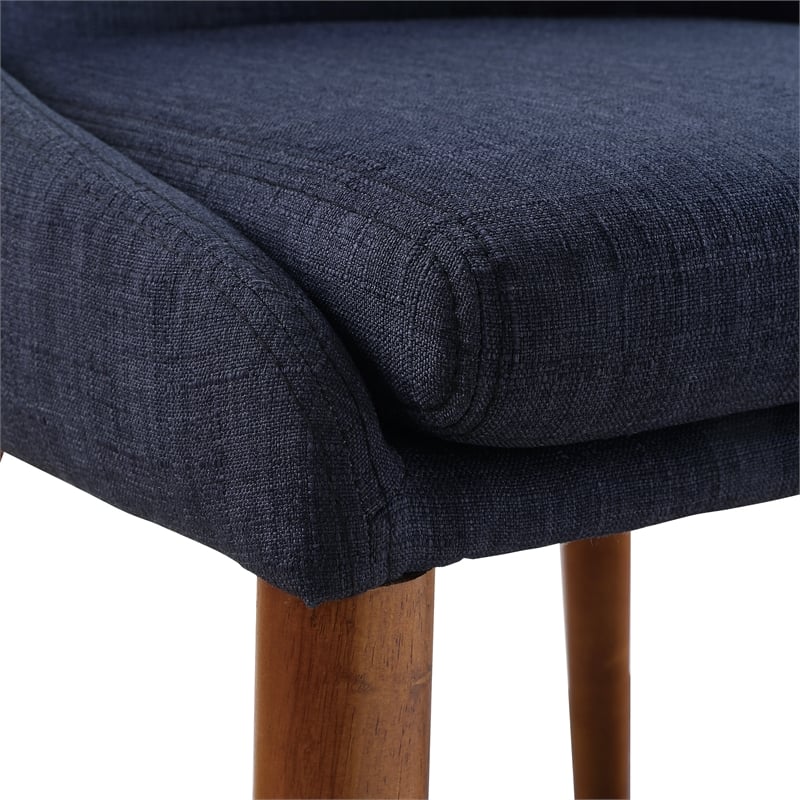 Scranton & Co Mid-Century Dining Accent Chair in Navy Blue 2 Pack