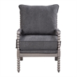 Scranton & Co Contemporary Spindle Arm Chair in Charcoal Gray Fabric