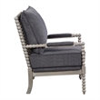 Scranton & Co Contemporary Spindle Arm Chair in Charcoal Gray Fabric