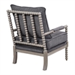 Scranton & Co Contemporary Spindle Arm Chair in Charcoal Gray Fabric