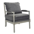 Scranton & Co Contemporary Spindle Arm Chair in Charcoal Gray Fabric