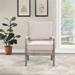 Scranton & Co Contemporary Spindle Arm Chair in Linen Beige Fabric