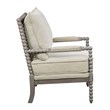 Scranton & Co Contemporary Spindle Arm Chair in Linen Beige Fabric