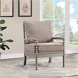 Scranton & Co Contemporary Spindle Arm Chair in Dolphin Brown Fabric