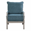 Scranton & Co Contemporary Spindle Arm Chair in Azure Blue Fabric
