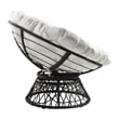 Scranton & Co Contemporary Swivel Chair in White with Black Wicker Frame
