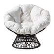 Scranton & Co Contemporary Swivel Chair in White with Black Wicker Frame