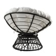 Scranton & Co Contemporary Swivel Chair in White with Black Wicker Frame