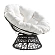 Scranton & Co Contemporary Swivel Chair in White with Black Wicker Frame