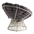 Scranton & Co Contemporary Swivel Chair in Gray with Cream Wicker Frame