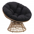 Scranton & Co Boho Swivel Chair in Black with Natural Wicker Weave Frame
