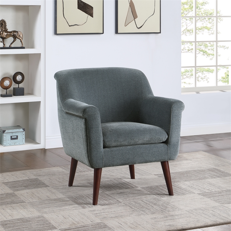 Scranton & Co Mid-Century Modern Accent Chair in Slate with Coffee Legs