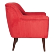 Scranton & Co Mid-Century Fabric Accent Chair in Red with Dark Coffee Legs