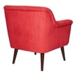Scranton & Co Mid-Century Fabric Accent Chair in Red with Dark Coffee Legs