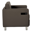 Scranton & Co Accent Chair with AC and USB Charging Station in Graphite Brown