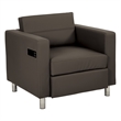 Scranton & Co Accent Chair with AC and USB Charging Station in Graphite Brown