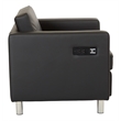 Scranton & Co Accent Chair with AC and USB Charging Station in Black Fabric