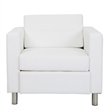 Scranton & Co Accent Chair with AC and USB Charging Station in Snow White
