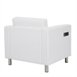 Scranton & Co Accent Chair with AC and USB Charging Station in Snow White