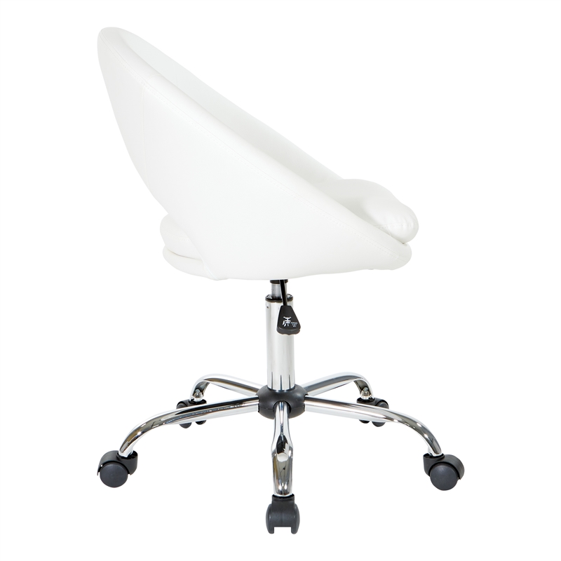 Scranton & Co Height Adjustable Home Office Chair in White Faux Leather